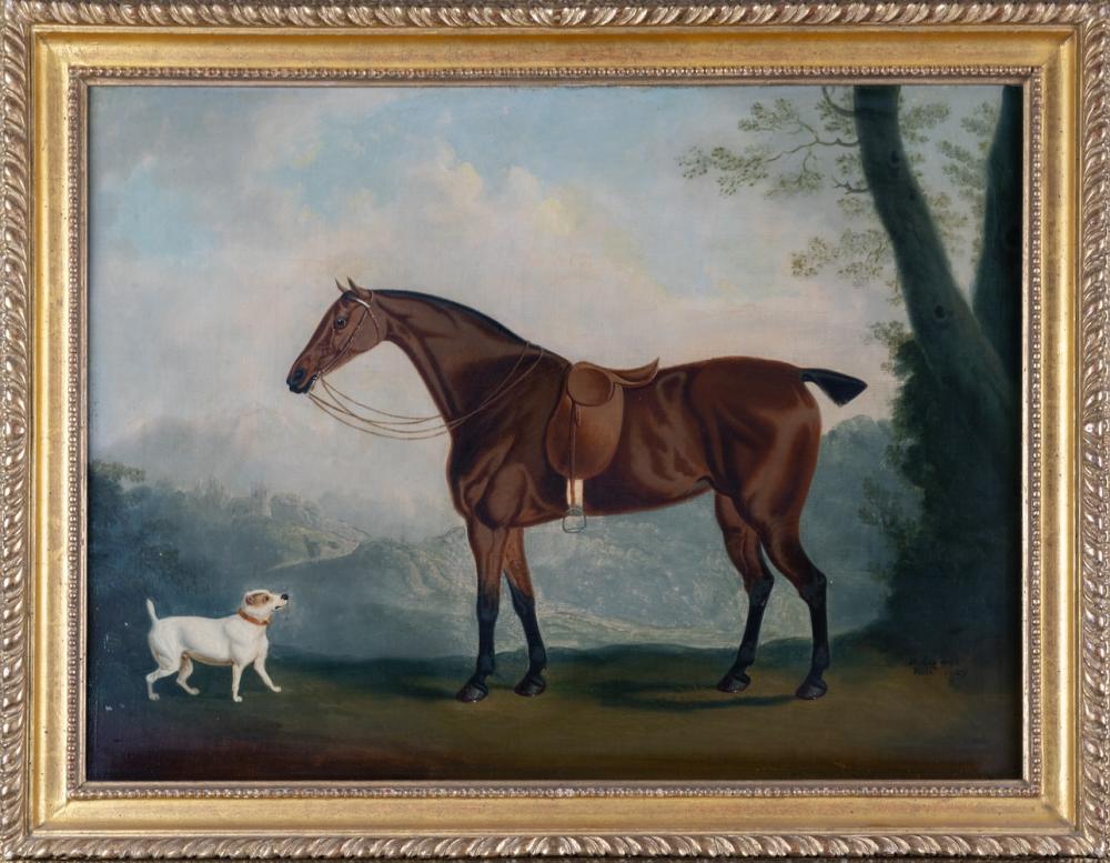 Daniel Clowes comparable auction result: daniel clowes 1774 1829 a saddled bay hunter with a dog