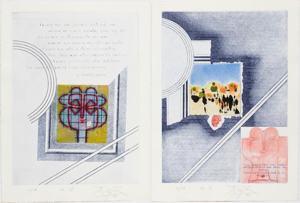 Anton Cetin comparable auction result: anton cetin folio of eve and the moon