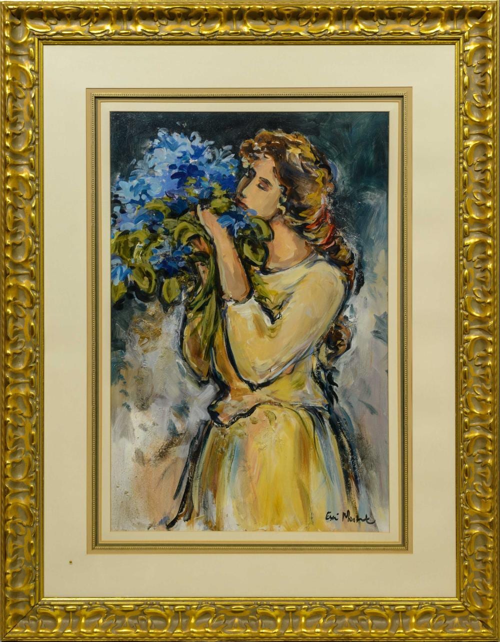 Este Mostert comparable auction result: este mostert sa born 1959 oil woman with flowers signed 88 x 58
