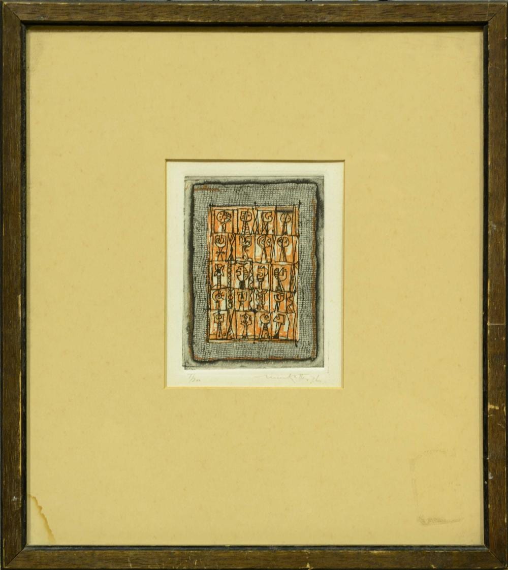 Dirk Meerkotter comparable auction result: dirk meerkotter sa 1922 2017 etching abstract signed dated 76 numbered 7 20 in pencil 12 x 9