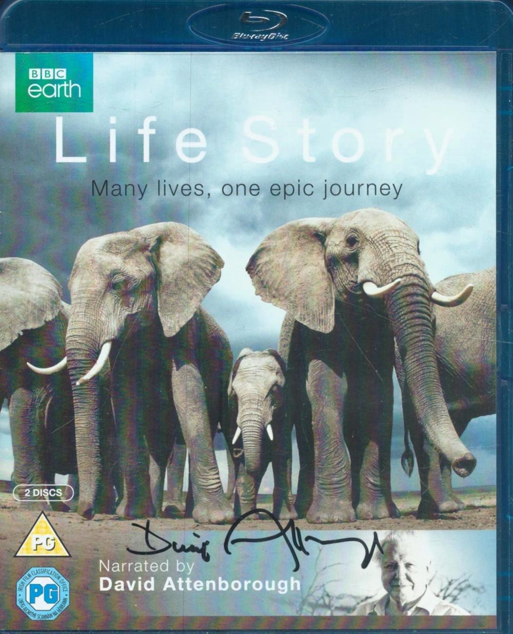 David Attenborough comparable auction result: david attenborough signed life story blu ray insert disc included good condition all autographs