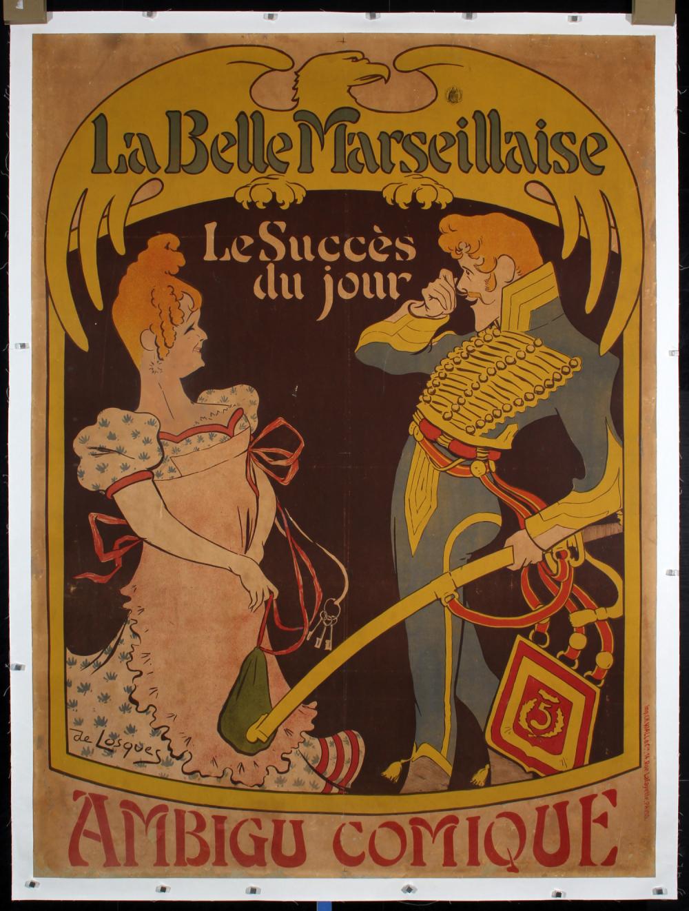 Daniel de Losques comparable auction result: large original vintage 1911 mistinguett poster losques