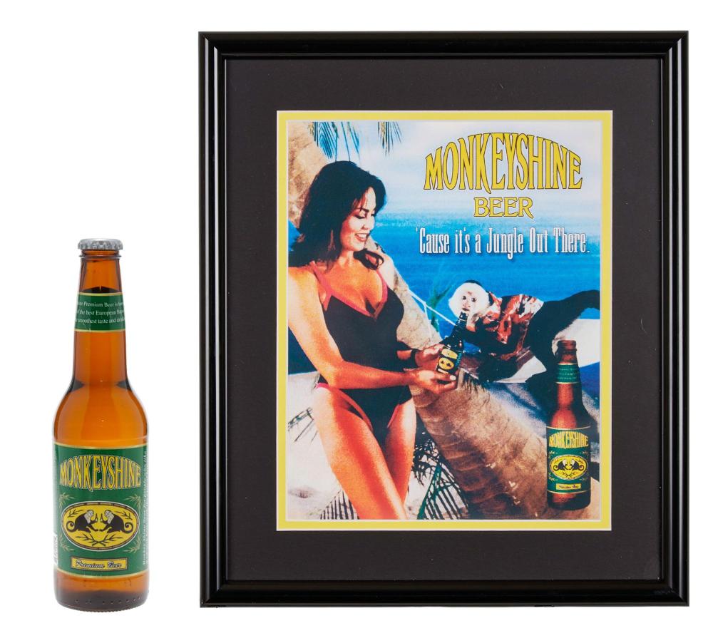 Friends | "Marcel" Monkeyshine Beer Bottle and Ad Props Studio Made Reproductions (E) sold by Julien's Auctions, lot 101 — auction record photograph