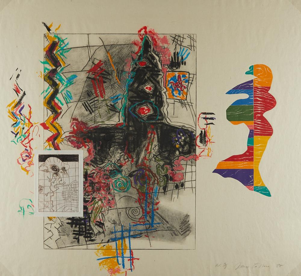 Terence La Noue comparable auction result: terence la noue water spirit mixed media 1987