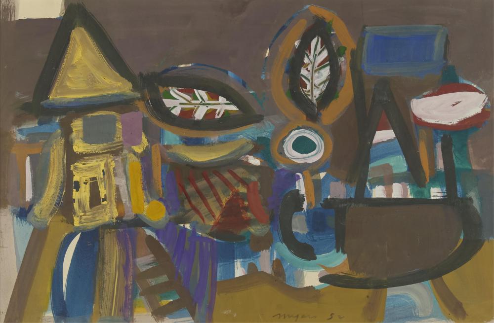 Malcolm Myers comparable auction result: malcolm myers excursion painting 1952