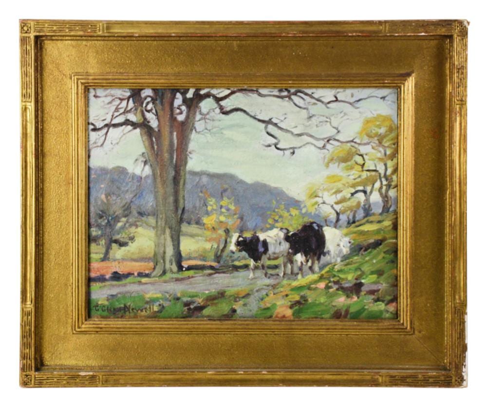 George Glenn Newell comparable auction result: george glenn newell landscape with cows