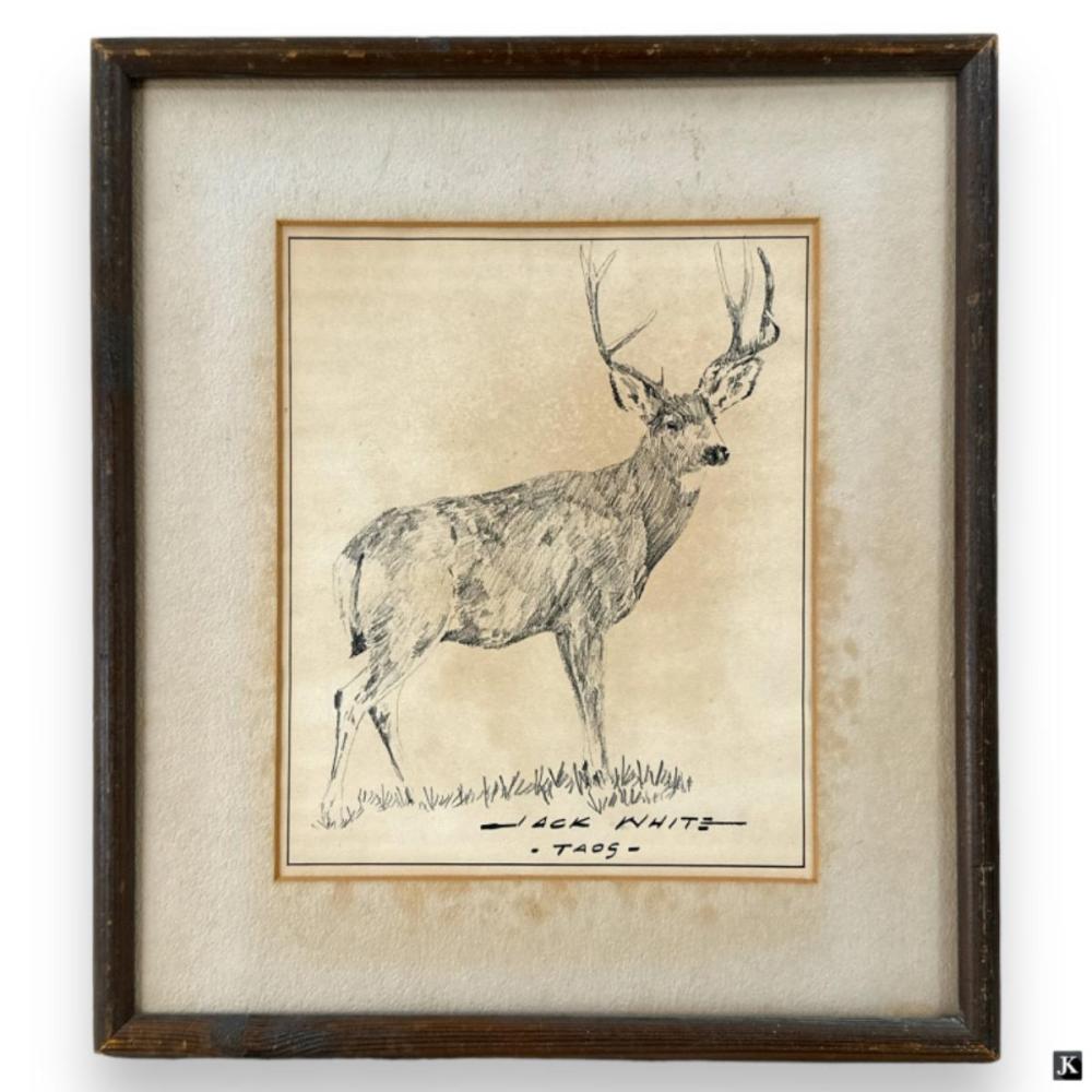 Jack White comparable auction result: jack white usa b1933 print of taos mexico deer