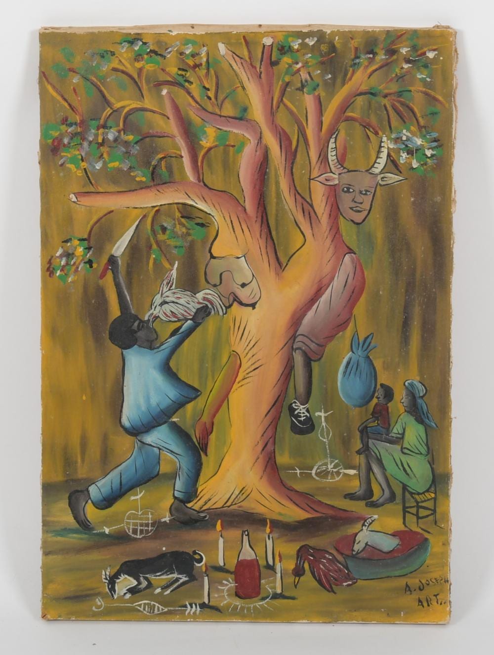 Antonio Joseph comparable auction result: antonio joseph haitian 1921 2016 untitled voodoo ceremony