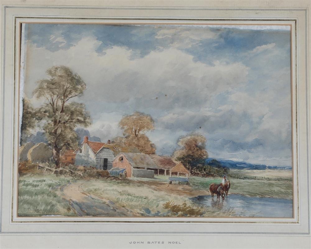 John Bates Noel comparable auction result: john bates noel british 1870 1927 horses resting 1918 watercolor signed and dated lower left hand corner framed not examined