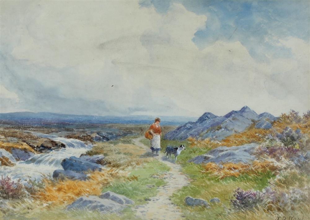 John Bates Noel comparable auction result: john bates noel british 1870 1927 summer landscape watercolor on paper signed lower right hand corner framed not examined out o