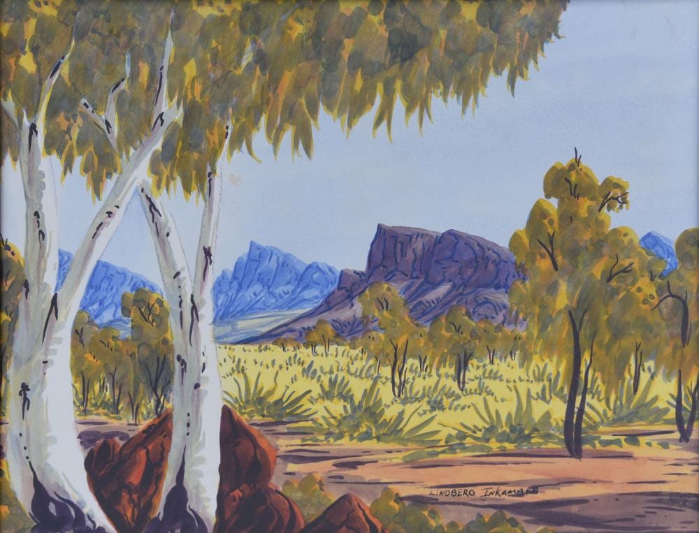 Lindberg Inkamala comparable auction result: lindberg inkamala 1942 80 central australian landscape