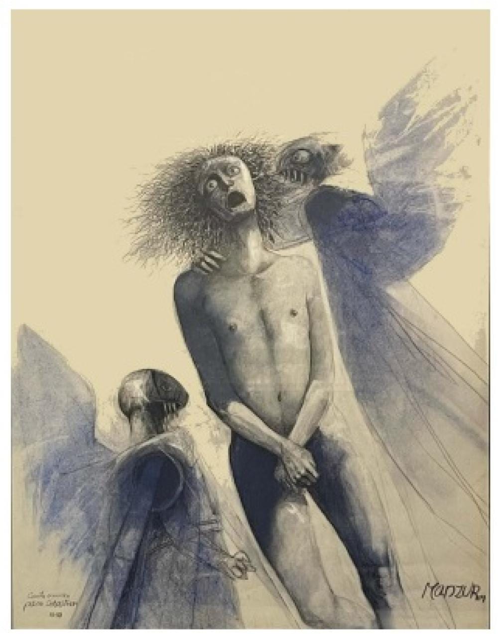 David Manzur (1929) Canto Onírico para San Sebastián, 2004 Pastel sobre papel Medidas: 65 x 50 cm comparable sale