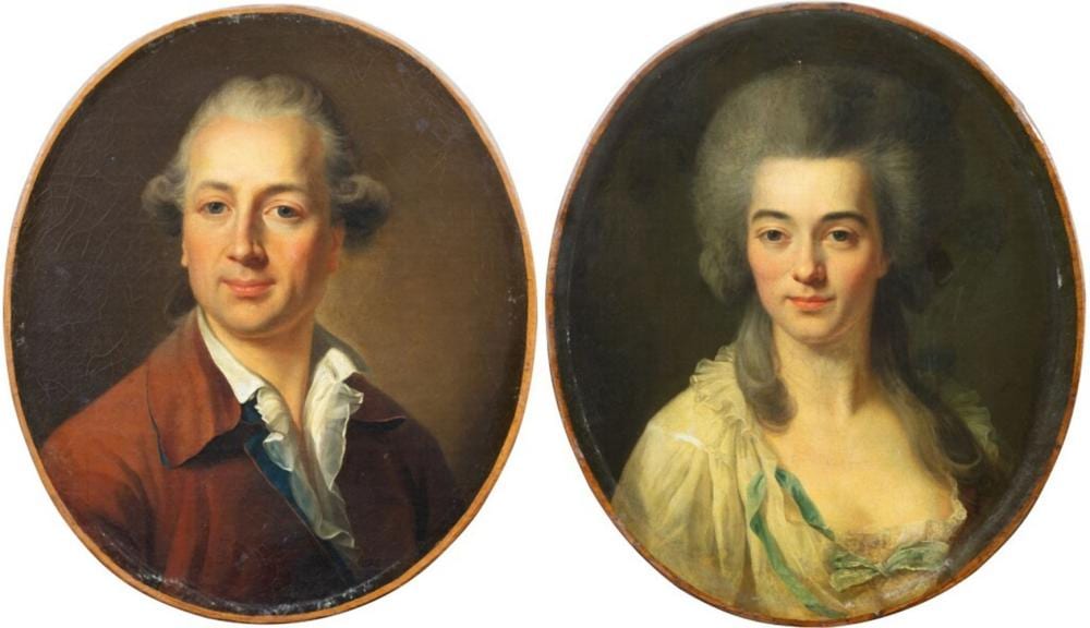 Marie Victoire Lemoine comparable auction result: portrait of a man portrait of a lady