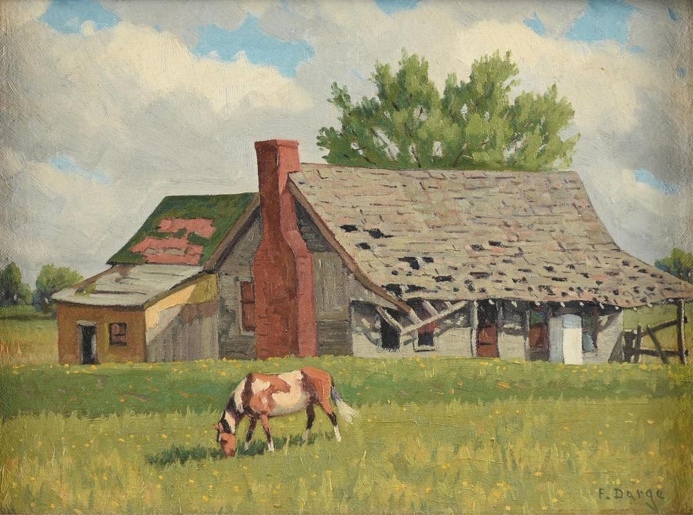 Fred Darge comparable auction result: fred darge american texas 1900 1978 a painting horse in the yard 20th century