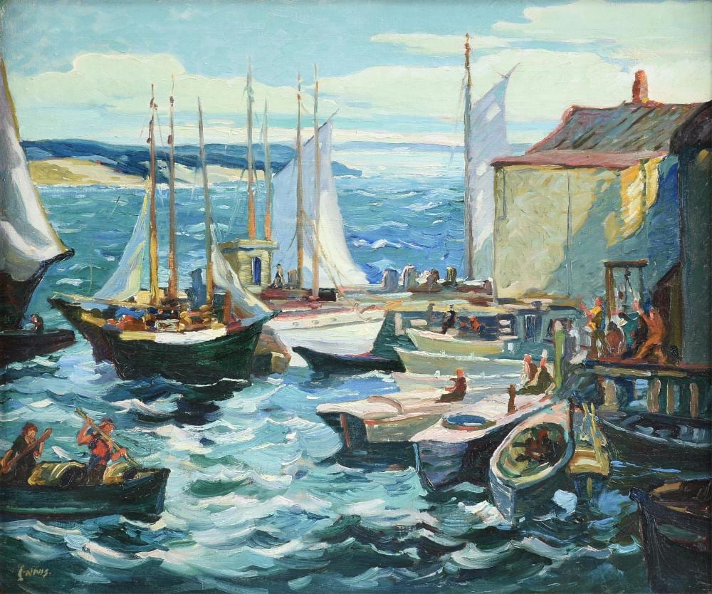 George Pearse Ennis comparable auction result: george pearse ennis american 1884 1936 a painting north harbor 20th century