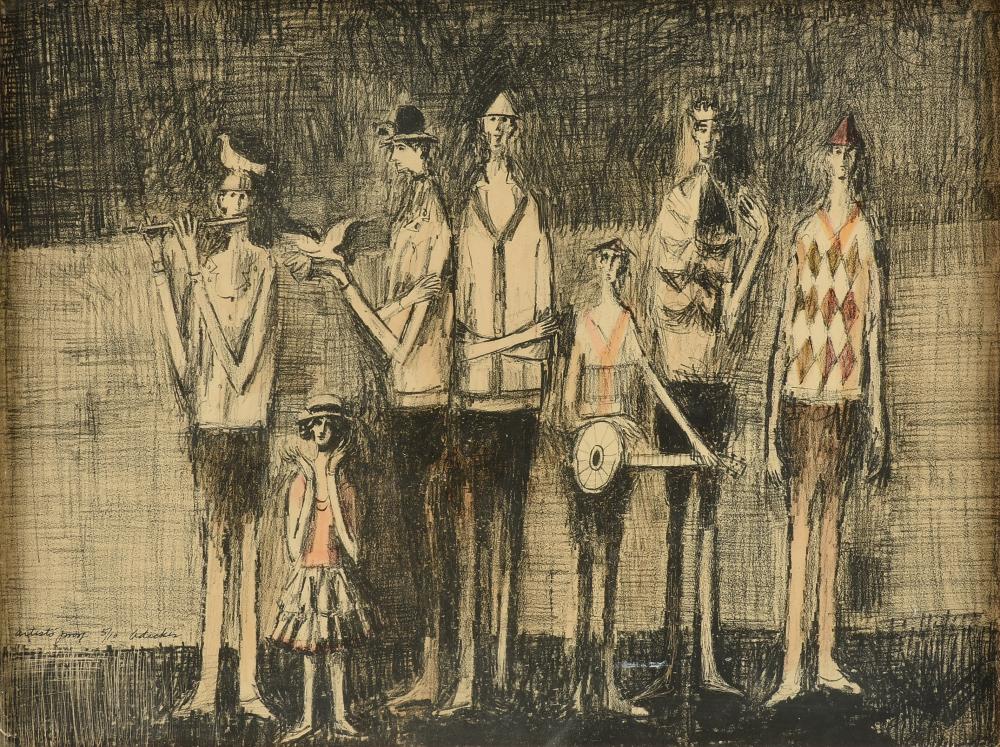 DAVID ADICKES (American/Texas b. 1927) A PRINT, "Group of Musicians," 20TH CENTURY sold by Simpson Galleries, LLC, lot 356 — auction record photograph