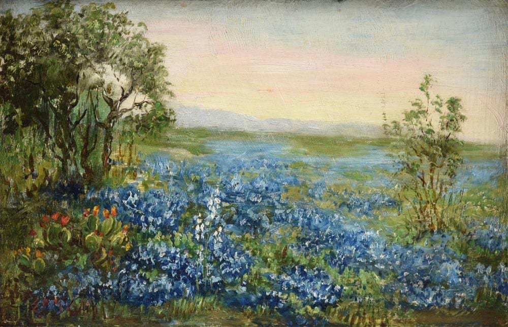 Eloise Polk McGill comparable auction result: eloise polk mcgill american texas 1868 1939 a painting bluebonnets in texas 20th century
