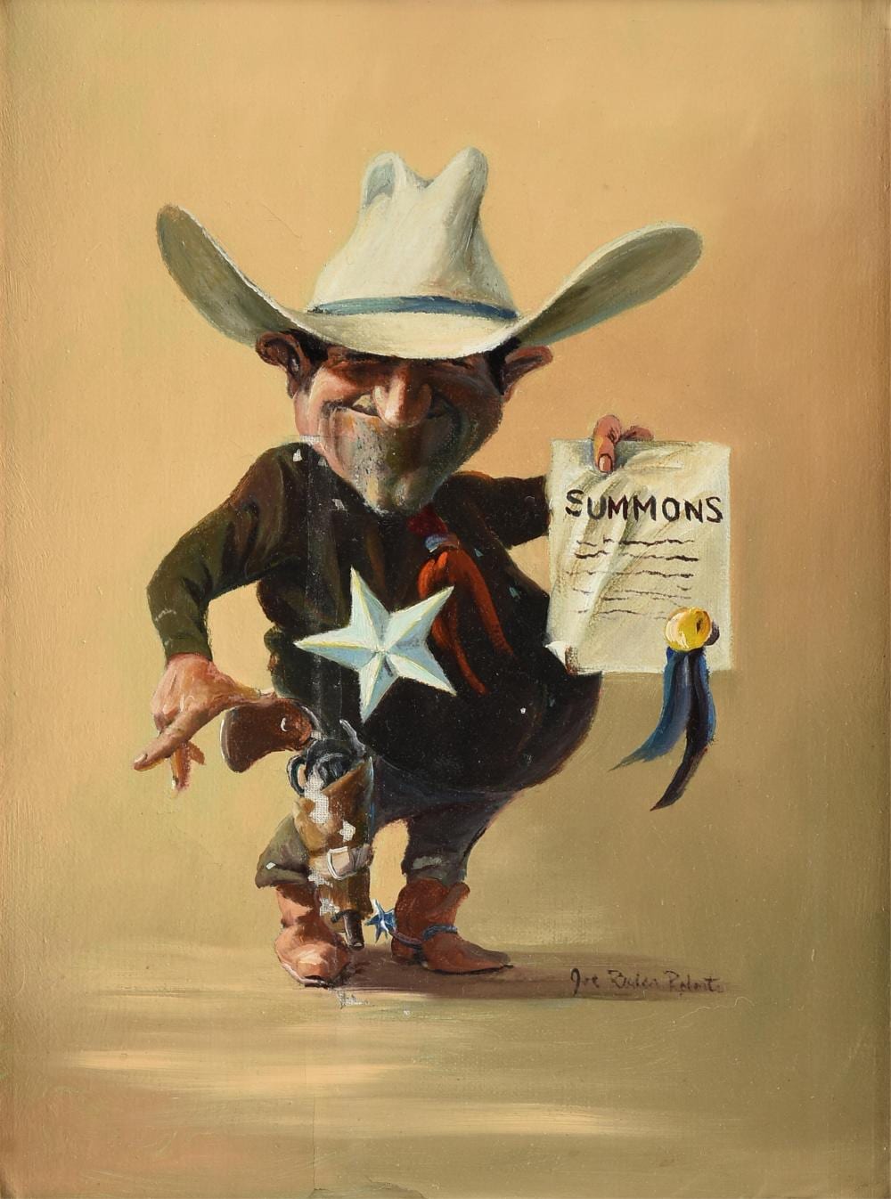 Joe Rader Roberts comparable auction result: joe rader roberts american texas 1925 1982 a painting sheriff 20th century