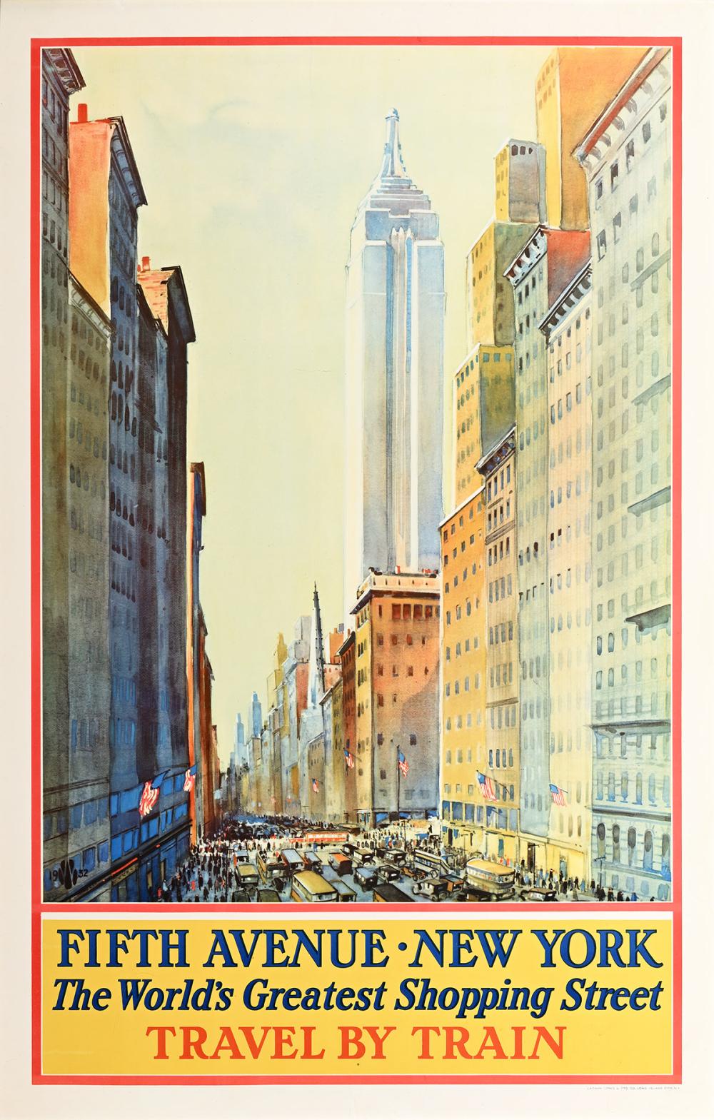 Frederic Kimball Mizen comparable auction result: frederic kimball mizen 1888 1964 fifth avenue new york travel by train 1932
