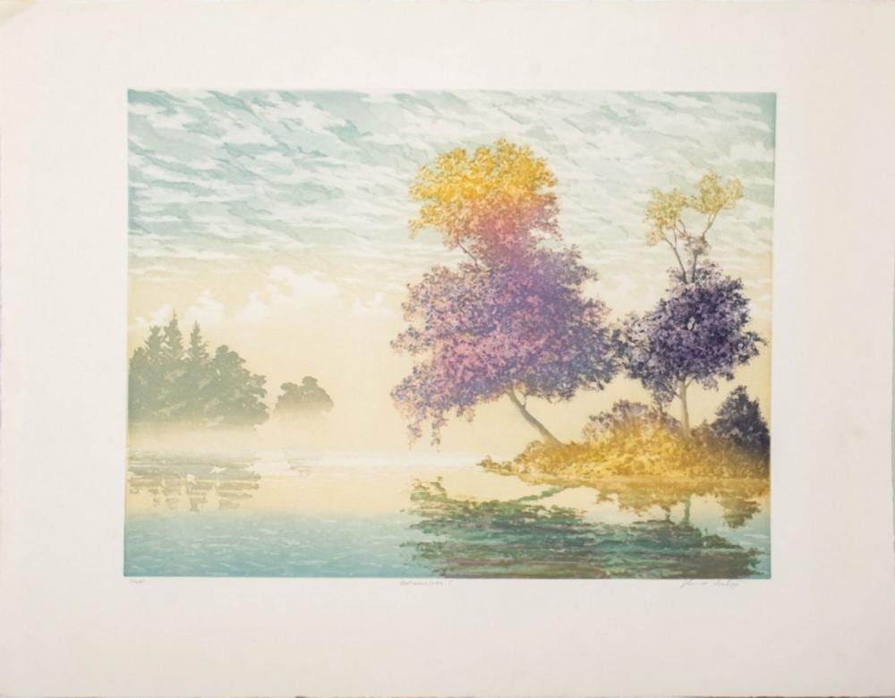 John McNulty comparable auction result: john mcnulty autumn lake i aquatint
