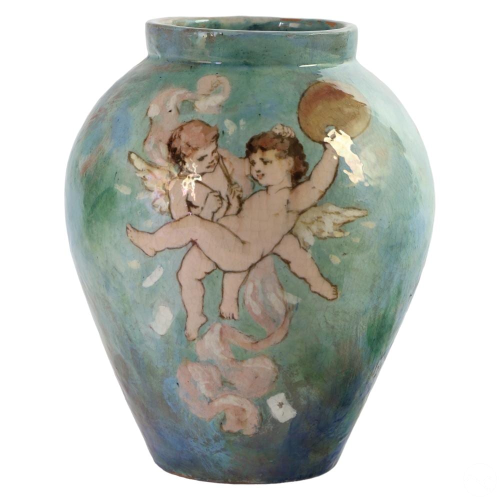 Joseph Lauber comparable auction result: joseph lauber 1855 1948 rare faience pottery vase