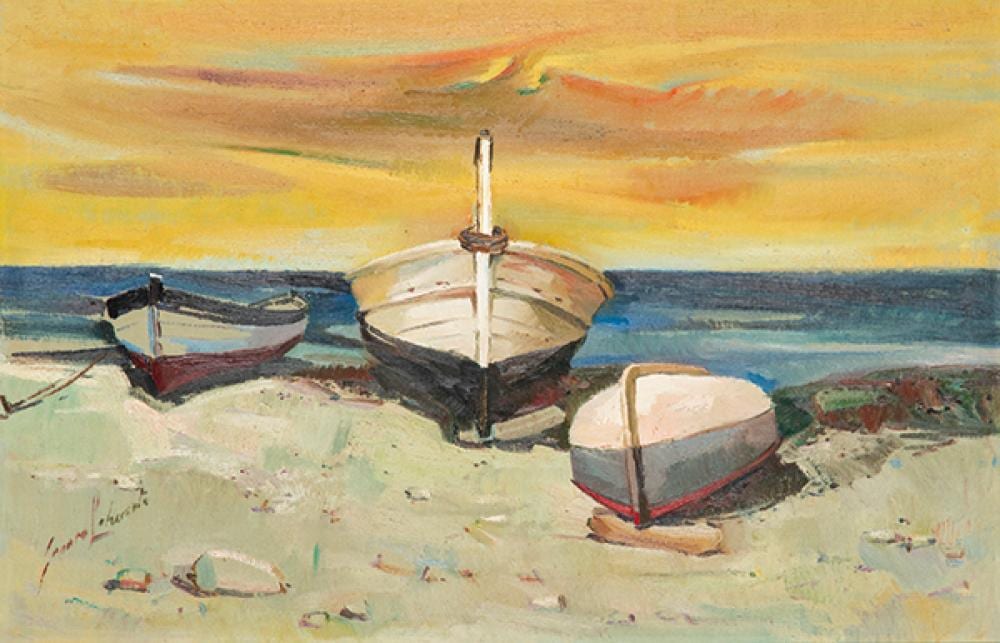 genaro lahuerta boats at dusk · Subastas Segre · 2024-09-17 Genaro Lahuerta comparable auction result: genaro lahuerta boats at dusk