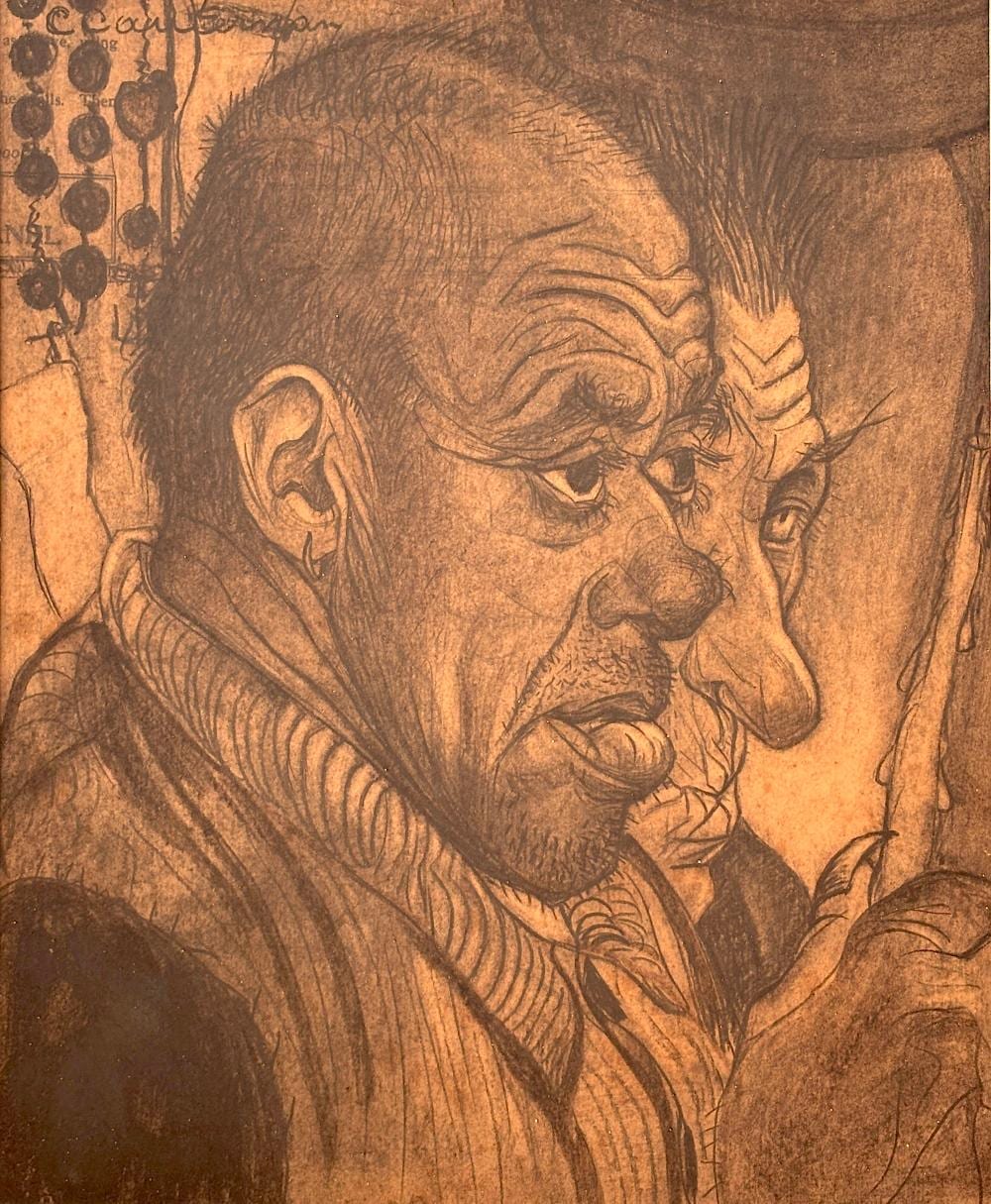 c cile cauterman drawing on paper two heads · Veilinghuis Loeckx · 2024-09-17 Cécile Cauterman comparable auction result: c cile cauterman drawing on paper two heads