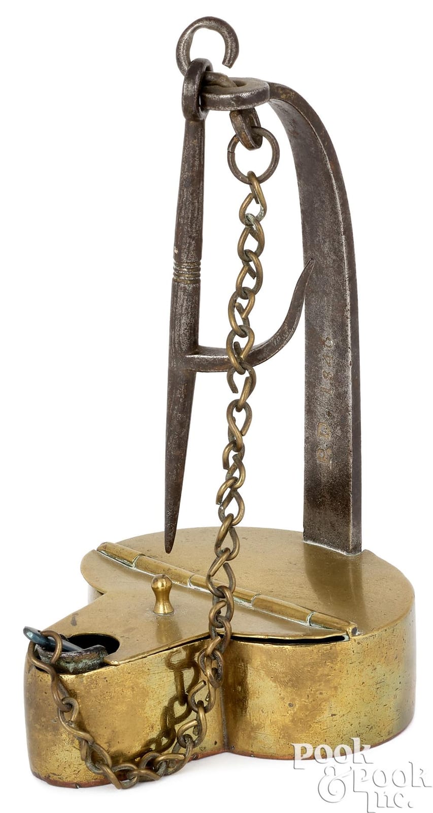 peter derr iron brass and copper fat lamp · Pook & Pook Inc. · 2024-09-26 Peter Derr comparable auction result: peter derr iron brass and copper fat lamp