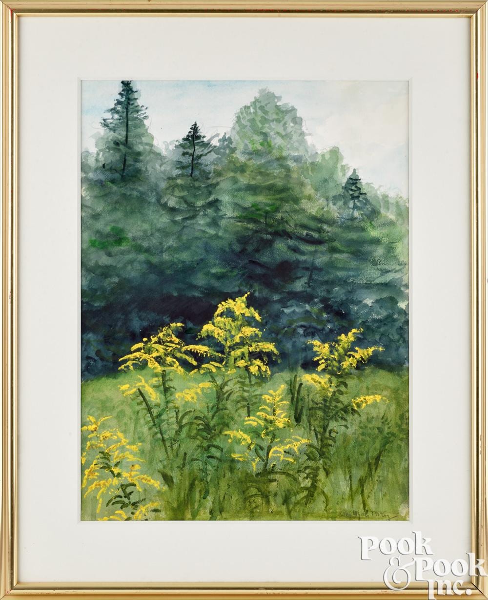 Ann Wyeth McCoy comparable auction result: ann wyeth mccoy watercolor of goldenrod