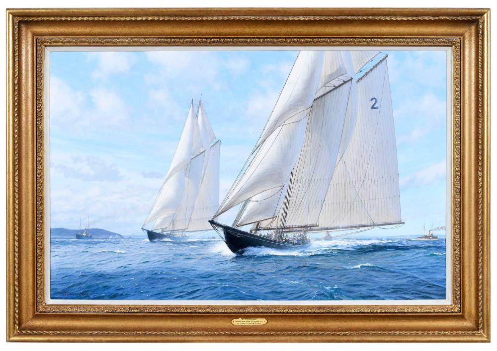 john steven dews first race international schooner race · Brunk Auctions · 2024-10-16 John Steven Dews comparable auction result: john steven dews first race international schooner race