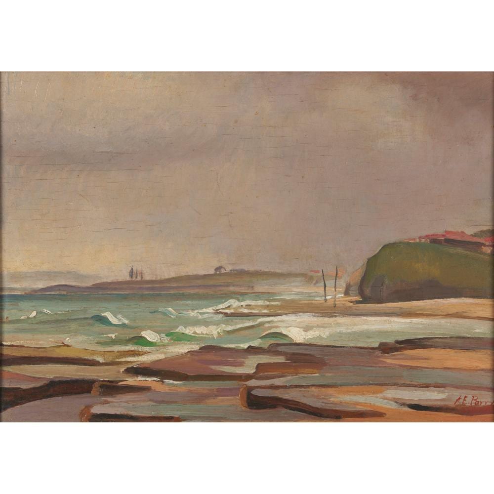 Adelaide Perry comparable auction result: adelaide perry 1891 1973 possibly kiama c 1930 oil on board 23 5 x 34cm