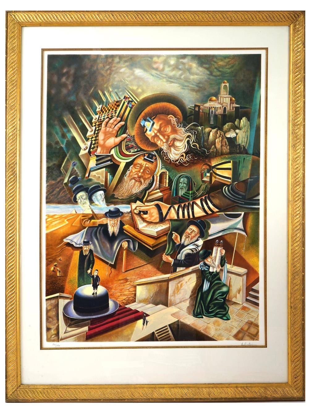 Israel Rubinstein comparable auction result: judaica surrealist serigraph by israel rubinstein