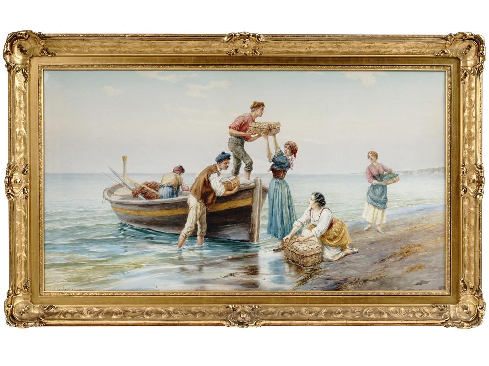 Pietro Gabrini comparable auction result: italian watercolor painting by pietro gabrini