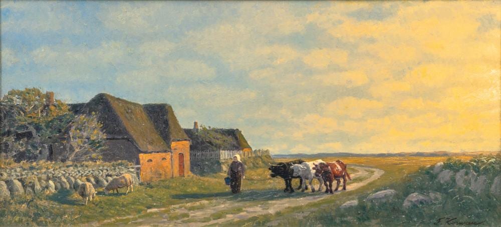 Franz Korwan comparable auction result: franz korwan heinebach 1865 no 1942 evening mood on sylt