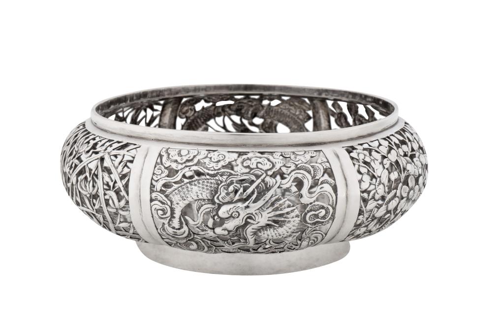 A late 19th / early 20th century Chinese export silver bowl, Canton circa 1900, marked Xie Chang, probably retailed by Sing Fat sold by Chiswick Auctions, lot 73 — auction record photograph
