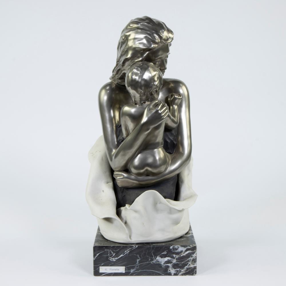 gianni visentin 1938 2010 porcelain and aluminium on marble base mother and child lineo platino signed and numbered · Maison Jules Veilinghuis · 2024-09-21 Gianni Visentin comparable auction result: gianni visentin 1938 2010 porcelain and aluminium on marble base mother and child lineo platino signed and numbered