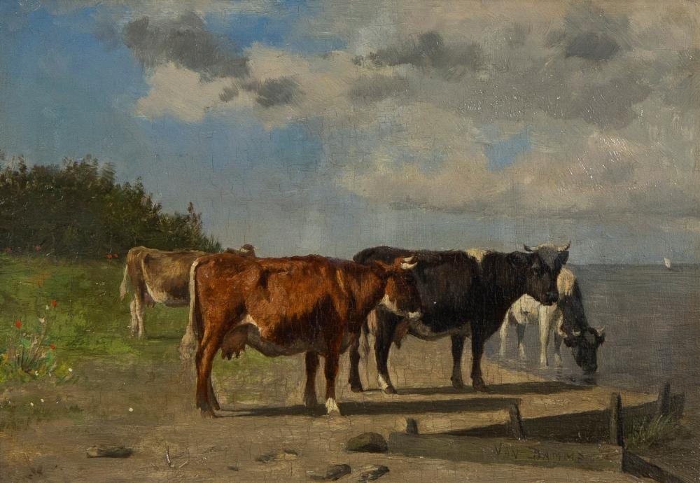 emile van damme sylva 1853 1935 oil on panel cows by the water signed · Maison Jules Veilinghuis · 2024-09-21 Emile van Damme-Sylva comparable auction result: emile van damme sylva 1853 1935 oil on panel cows by the water signed