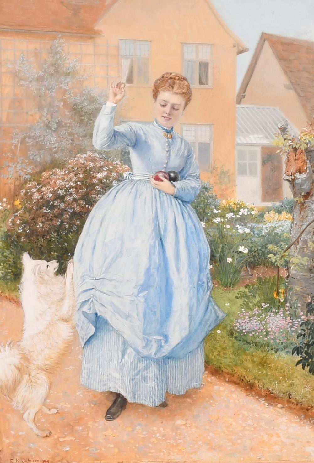 edward killingworth johnson 1825 1896 an elegant female figure carrying croquet balls through a formal gard · John Nicholson's Fine Art Auctioneers & Valuers · 2024-09-17 Edward Killingworth Johnson comparable auction result: edward killingworth johnson 1825 1896 an elegant female figure carrying croquet balls through a formal gard