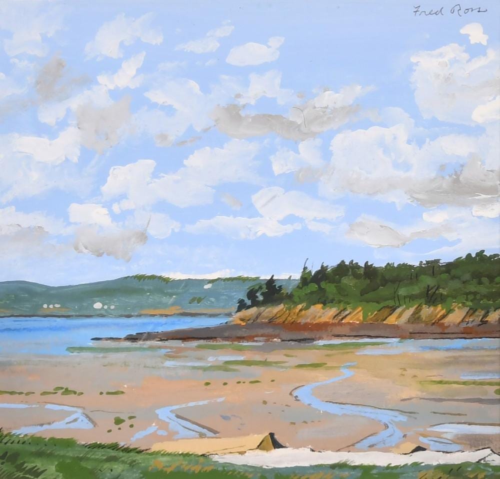 Frederick Joseph Ross comparable auction result: fred ross 1927 2014 canadian st andrew s new brunswick acrylic circa 1998 signed 8 25 x 8 75 21
