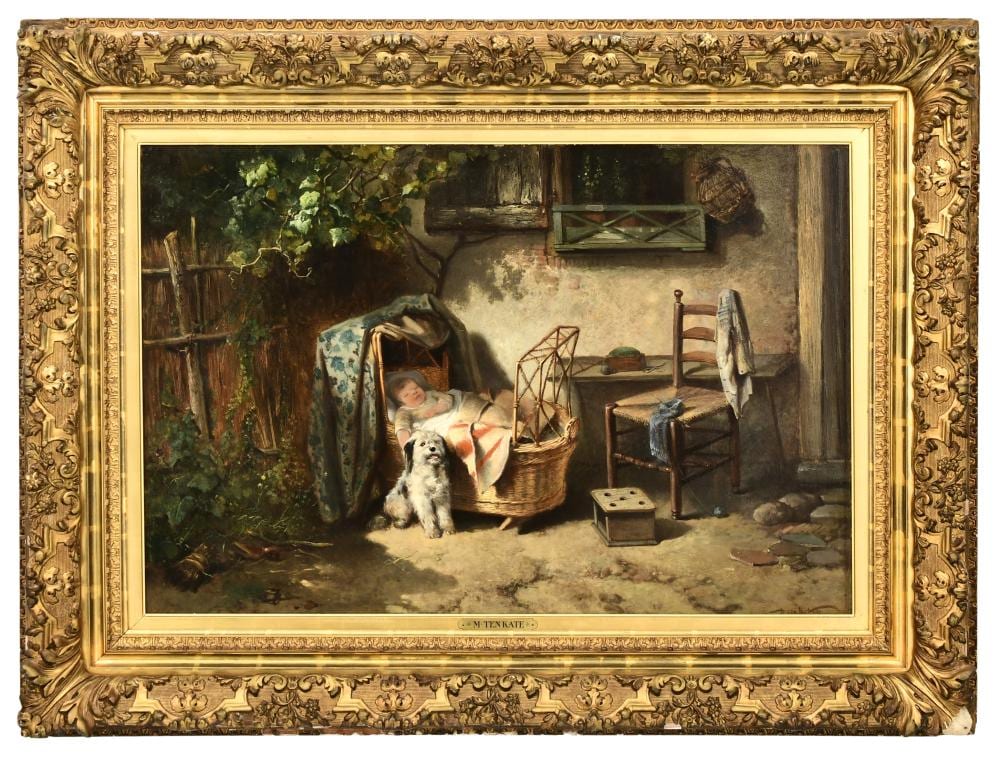 Herman Frederik Carel ten Kate comparable auction result: herman frederik carel ten kate dutch 1822 1891 sleeping baby with dog