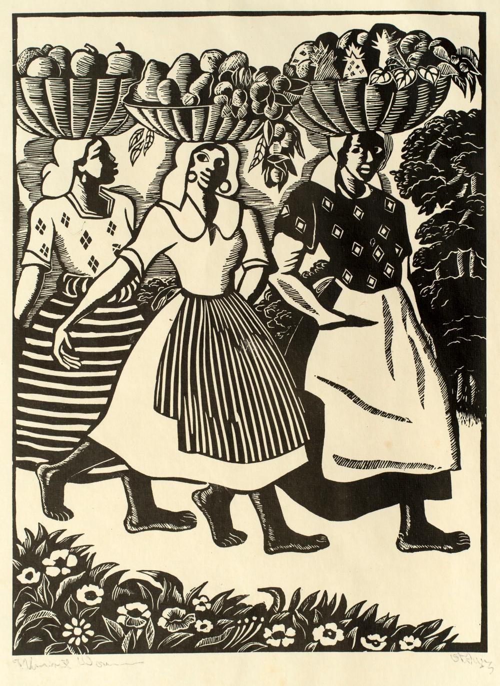 Albert Huie comparable auction result: albert huie 1920 2010 market women 1940 s