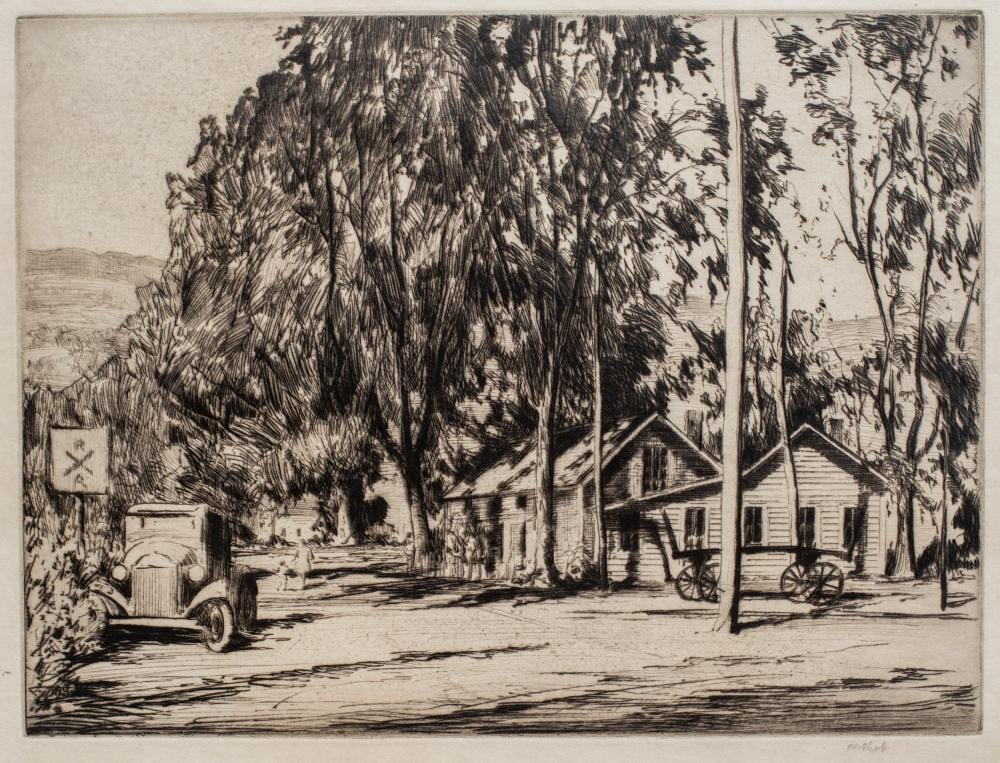 Robert Hogg Nisbet comparable auction result: robert hogg nisbet 1879 1961 across the railroad tracks