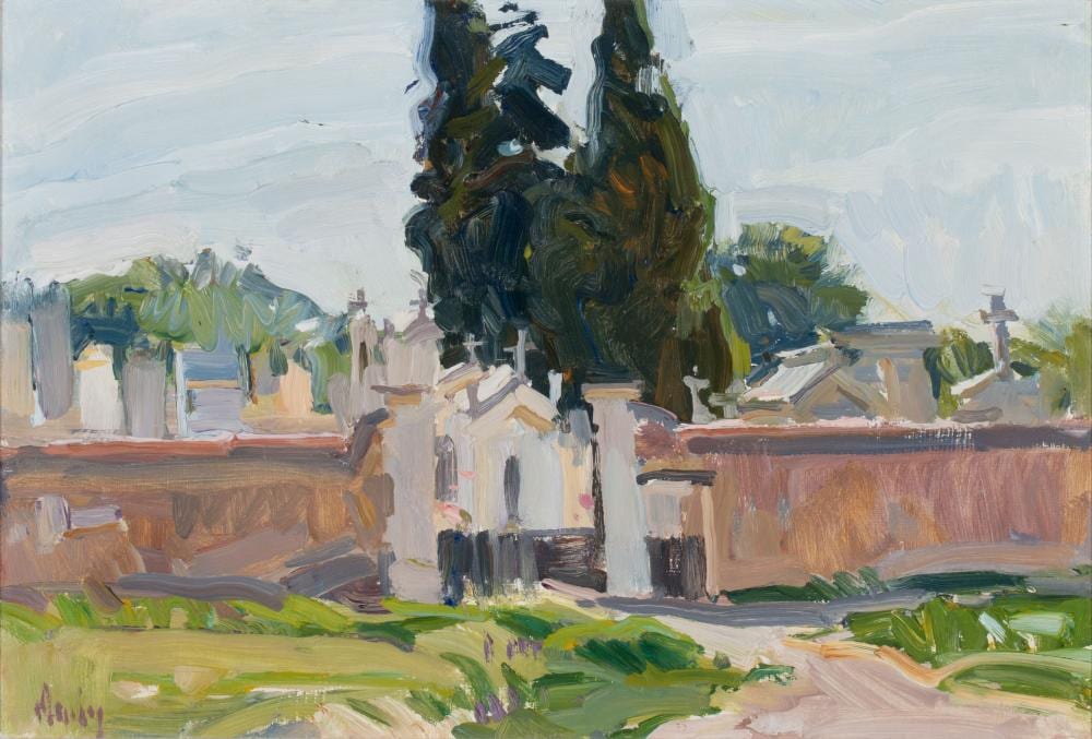 Mark Daily comparable auction result: mark daily born 1944 oil on masonite