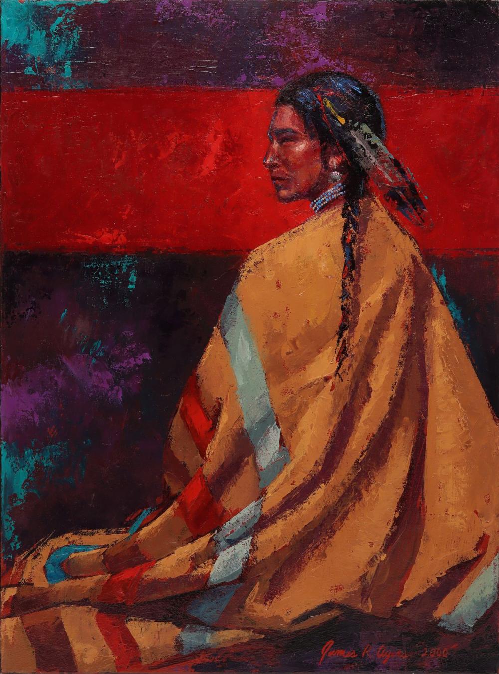 James Ayers comparable auction result: james ayers born 1969 native american oil on canvas