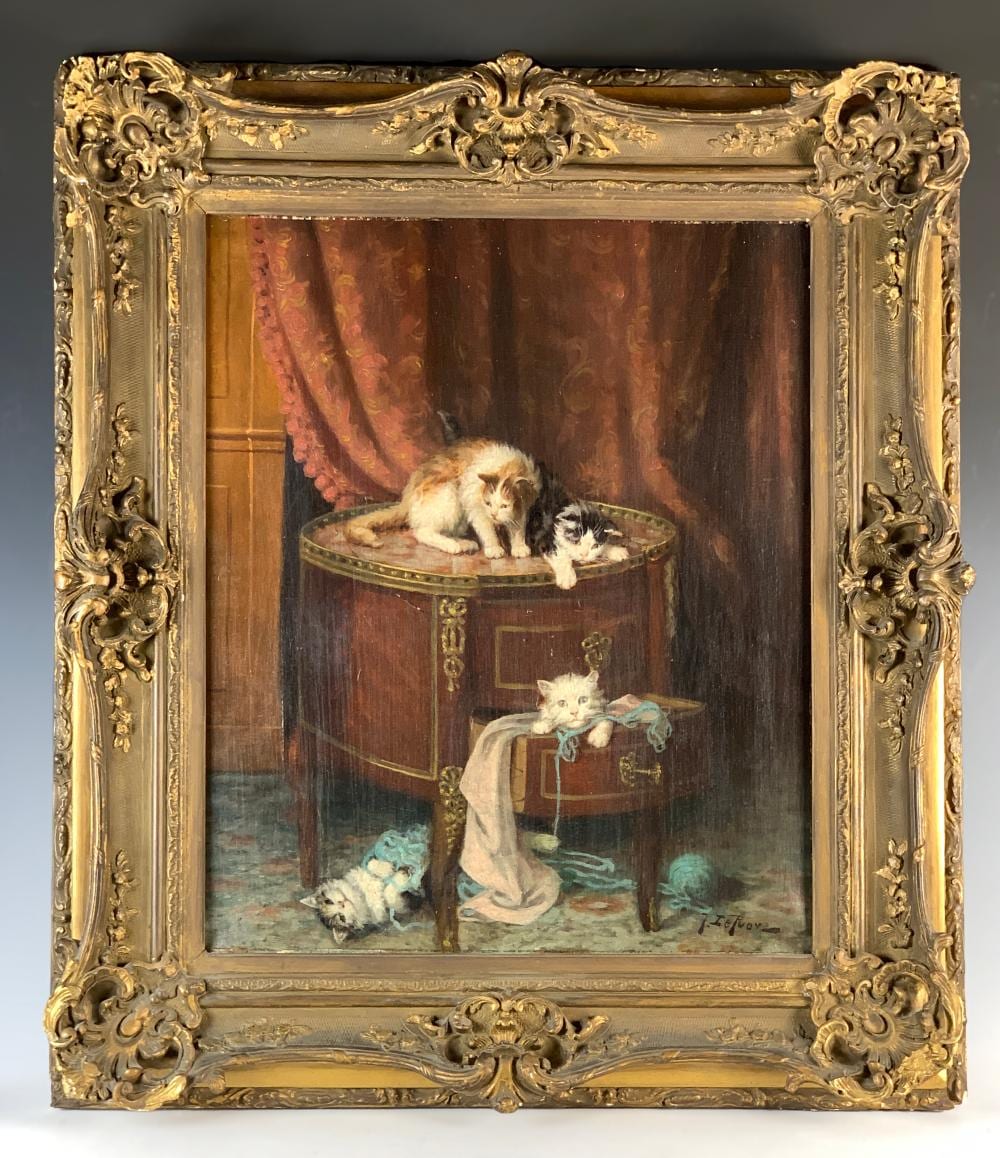 Jules Gustave Leroy comparable auction result: jules gustave leroy 1856 1921 cats painting