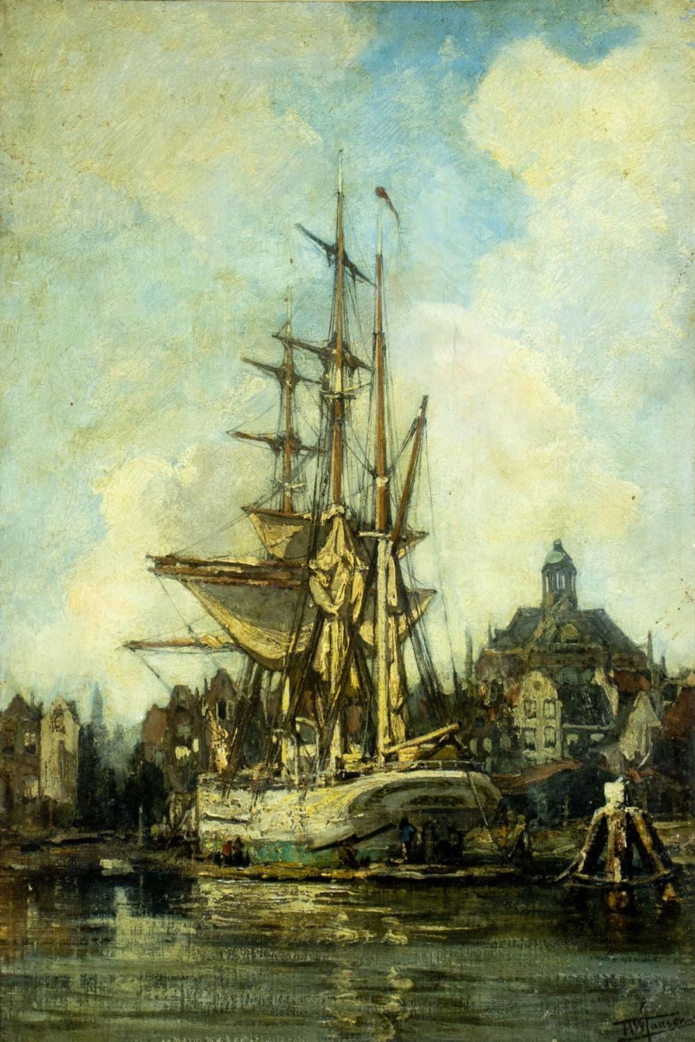 Hendrik Willebrord Jansen comparable auction result: hendrik willebrord jansen dutch 1855 1908 oil painting antique