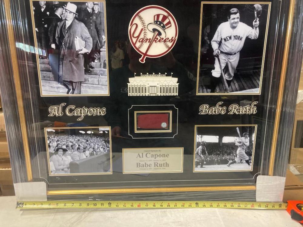 Al Capone comparable auction result: al capone babe ruth signed cut photo frame