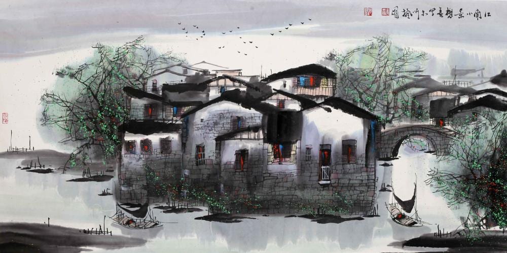 Maoshan Liu comparable auction result: liu maoshan attributed to view of jiangnan