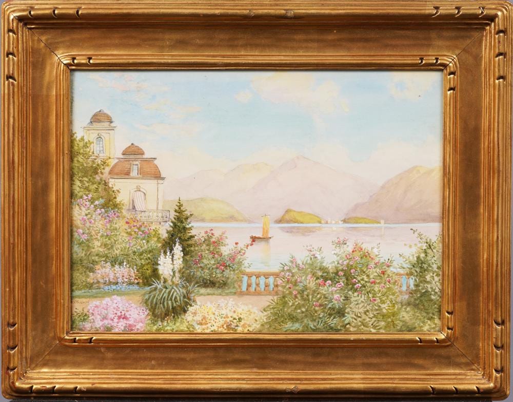 robert hollands walker 1852 1920 signed impressionist lake como italy nicely framed painting · Curated Gallery Auctions · 2024-10-06 Robert Hollands Walker comparable auction result: robert hollands walker 1852 1920 signed impressionist lake como italy nicely framed painting
