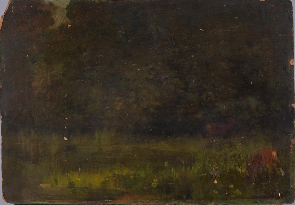 Ludwig Gustav Voltz comparable auction result: ludwig gustav voltz 1825 1911 antique german 19th century deer grazing landscape painting